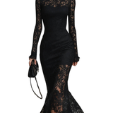 Veronika™ | Musta pitsimaksimekko