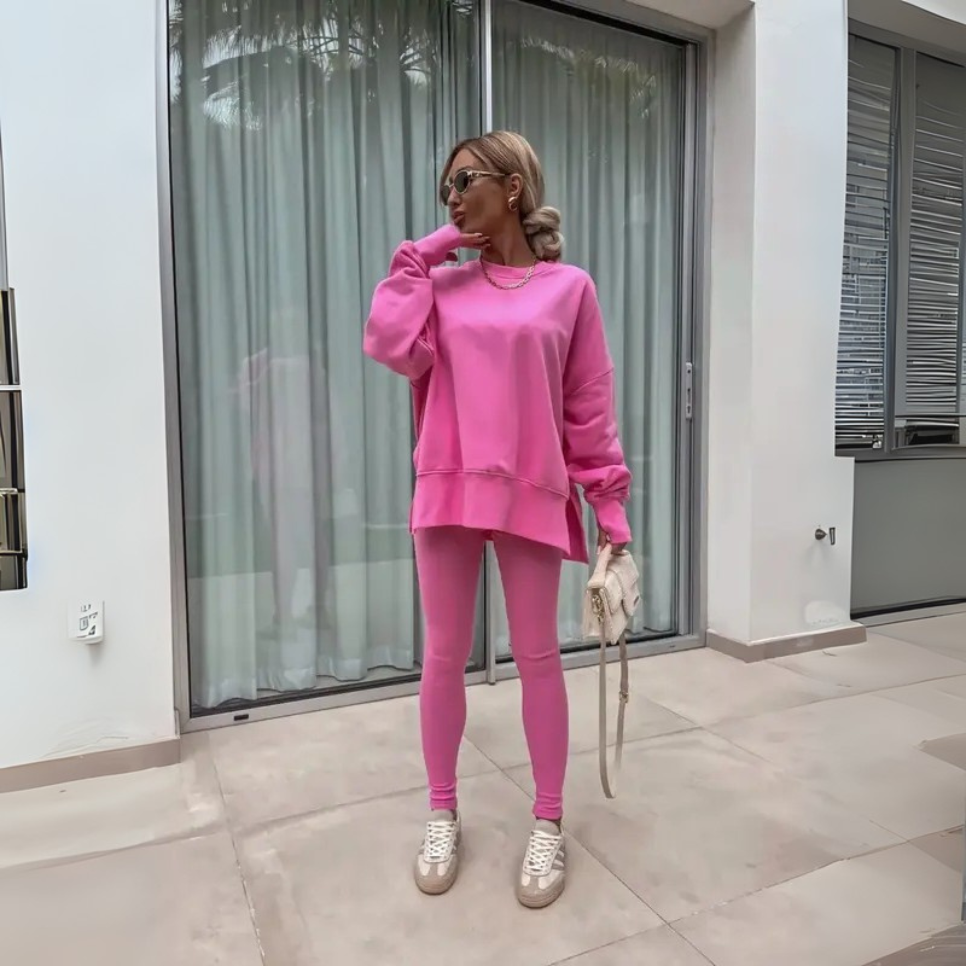 Celeste™ | Rento Pitkähihainen Collegepaita ja Housut Setti