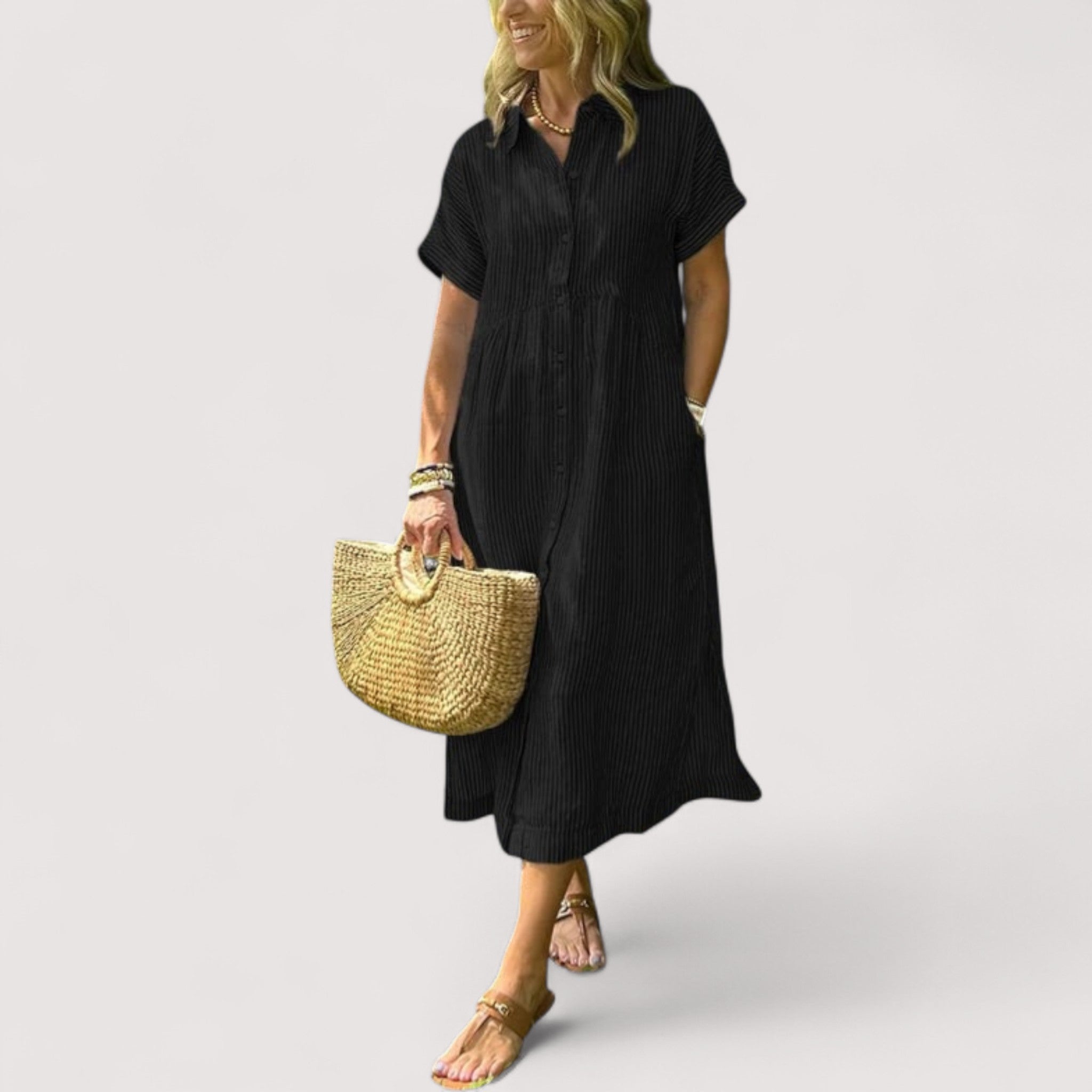 Rea™ | Raidallinen Hemdblusenkleid