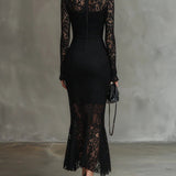 Veronika™ | Musta pitsimaksimekko