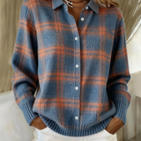 Laura™ | Ruudullinen pusero lämpimissä syksyn sävyissä