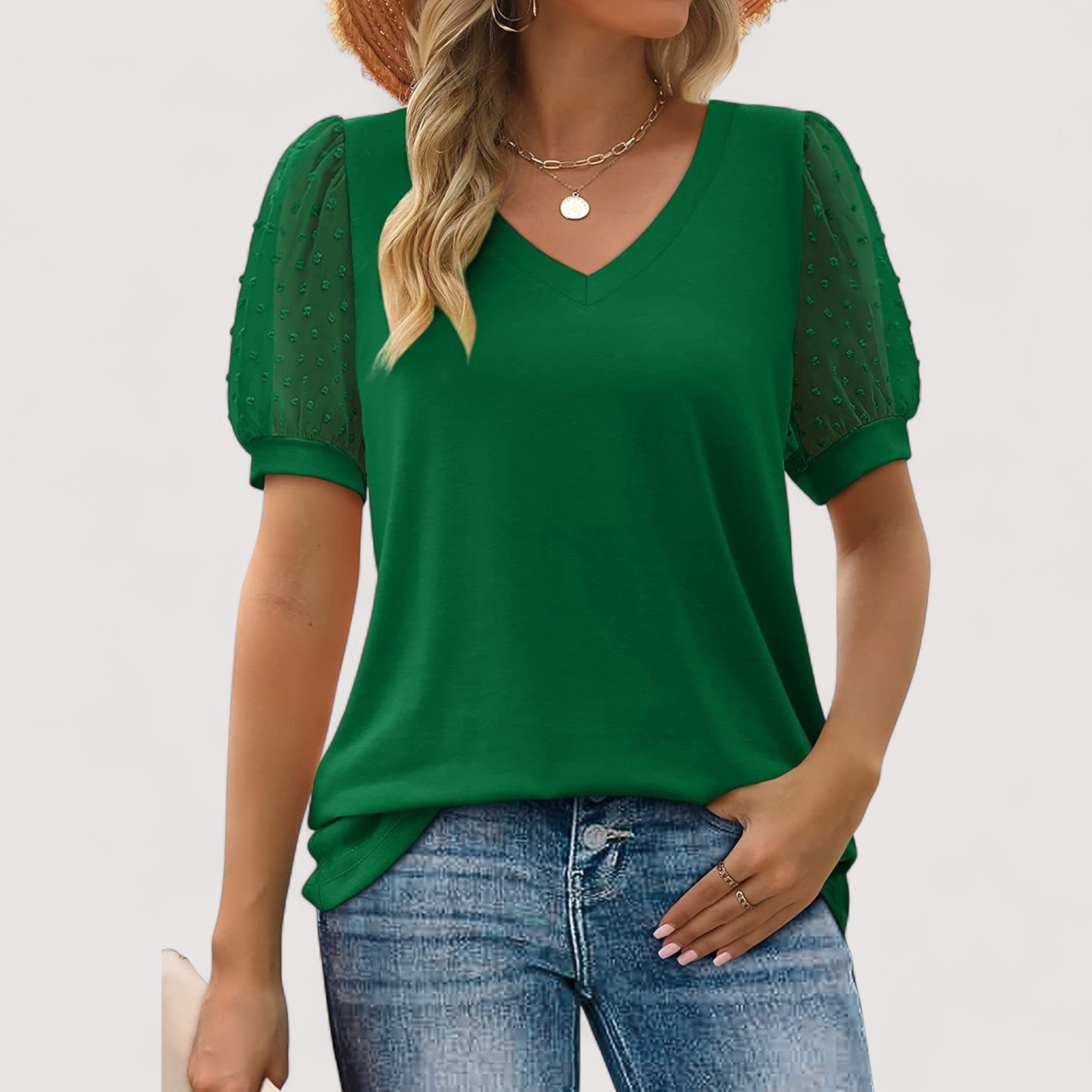 Ilse™ | Läpinäkyvä V-pääntie-toppi