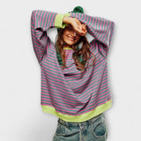 Mary - Raidallinen Ylipitkä Neulepaita