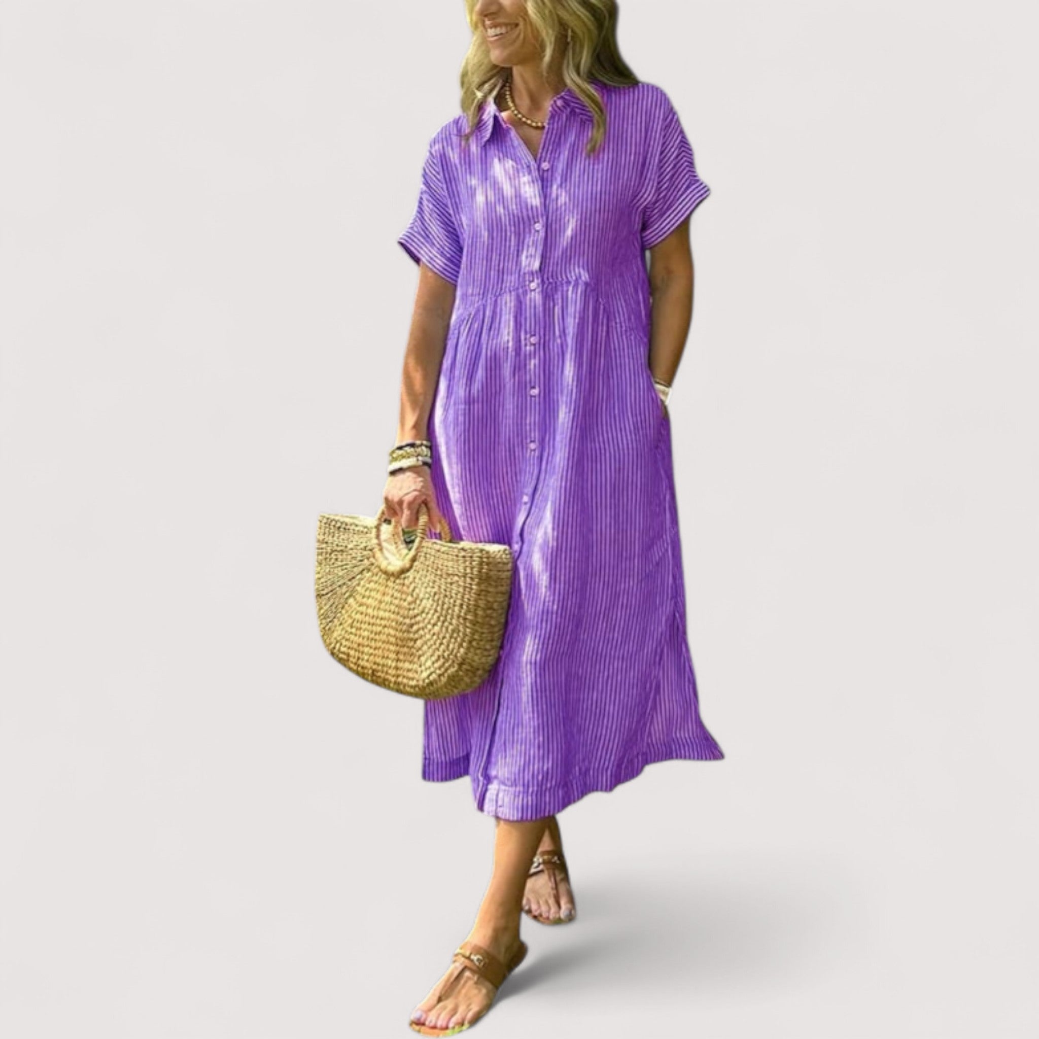 Rea™ | Raidallinen Hemdblusenkleid