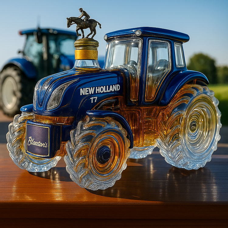 Klassinen viskipullo traktori New Holland T7 -muodossa