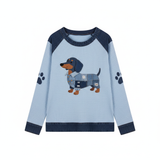 Nuria™ | Farkkupatchwork-paita koirakuviolla