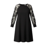 Milena™ | Tyylikäs musta mekko pitsihihoilla