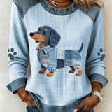 Nuria™ | Farkkupatchwork-paita koirakuviolla