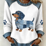 Nuria™ | Farkkupatchwork-paita koirakuviolla