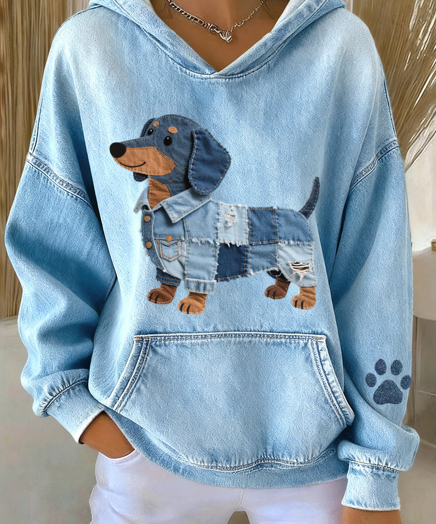 Azucena™ | Tilkkutyö-huppari koirakuviolla