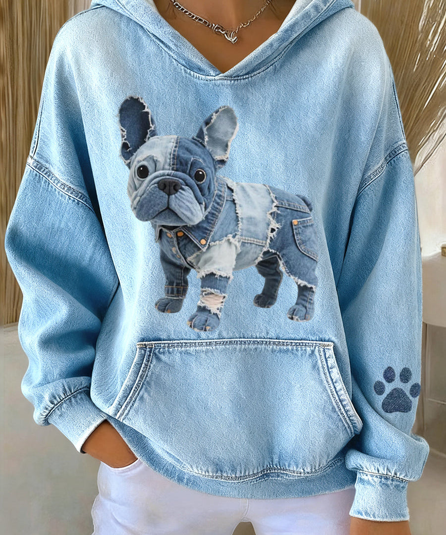 Blanca™ | Tilkkutyö-huppari koirakuviolla